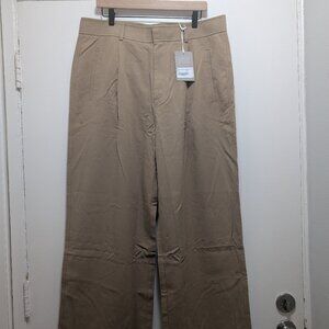 Everlane Draper Pleated Pant in Buttersmooth – Size 16 Short – Ash Brown – NWT